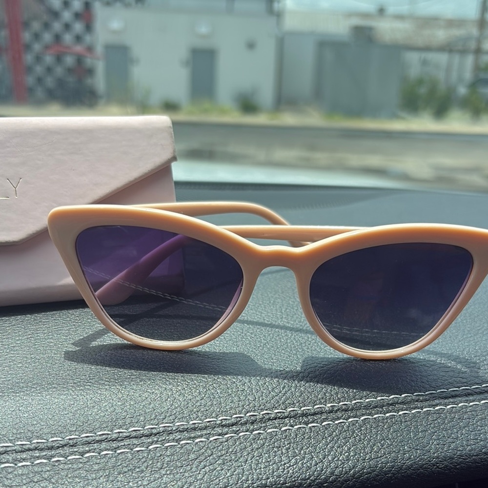 Z Supply Pink Cat-Eye Sunglasses with Blue-Tinted Lenses - Picture 2 of 4